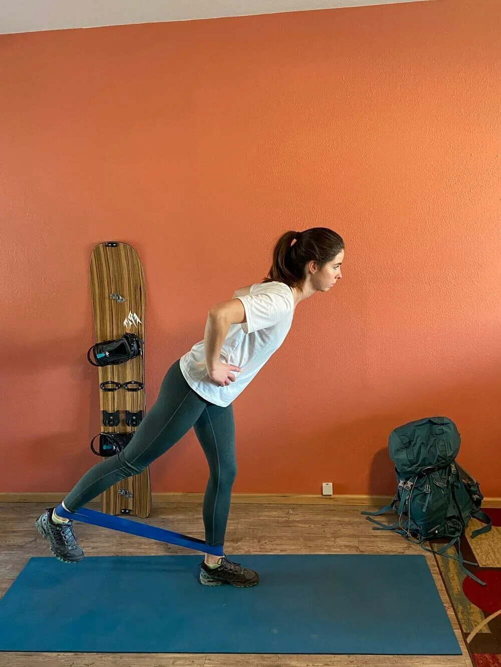 woman training with resistance band