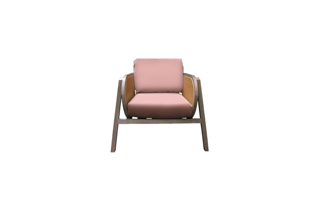 Luka Single Seater Lounge Dusk Pink Velvet