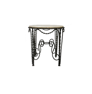 Side Table 1 with Beaded base and Round Marble Top