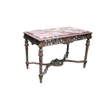 Console Table 2 with Red and White Marble Top