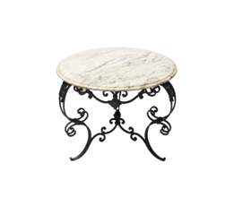 Side Table 5 with Round White Marble Top
