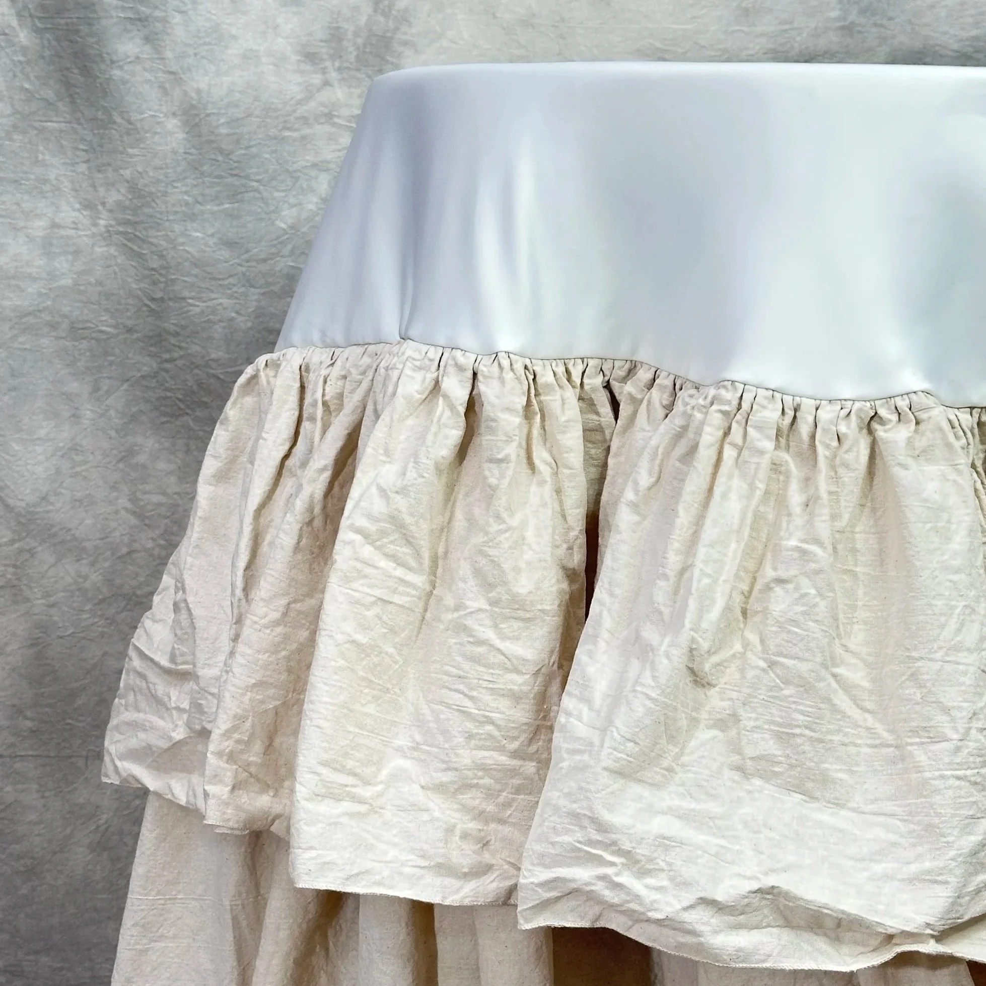 Duchess Satin Cloth with Pleated Skirt