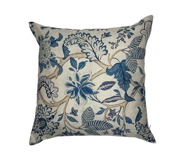 Blue Chinoiserie Print Cushion