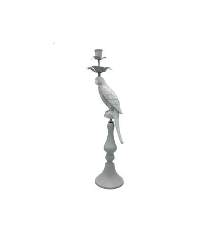 Parrot Candlestick Holder - White