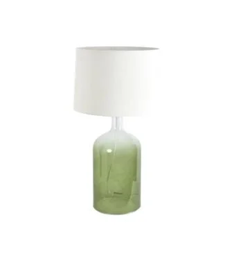 Henley Green Glass Lamp with White Shade