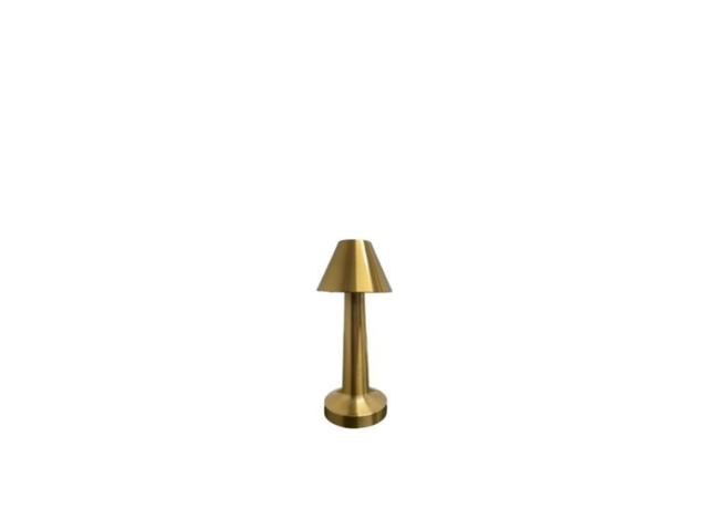 Battery Powered Table Lamp Gold - Cone