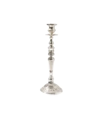Silver Antique Candlestick - Large