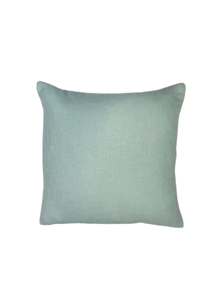 Sage Cushion with White Piping