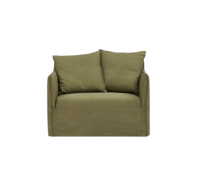 Joe Deep Single Armchair Olive
