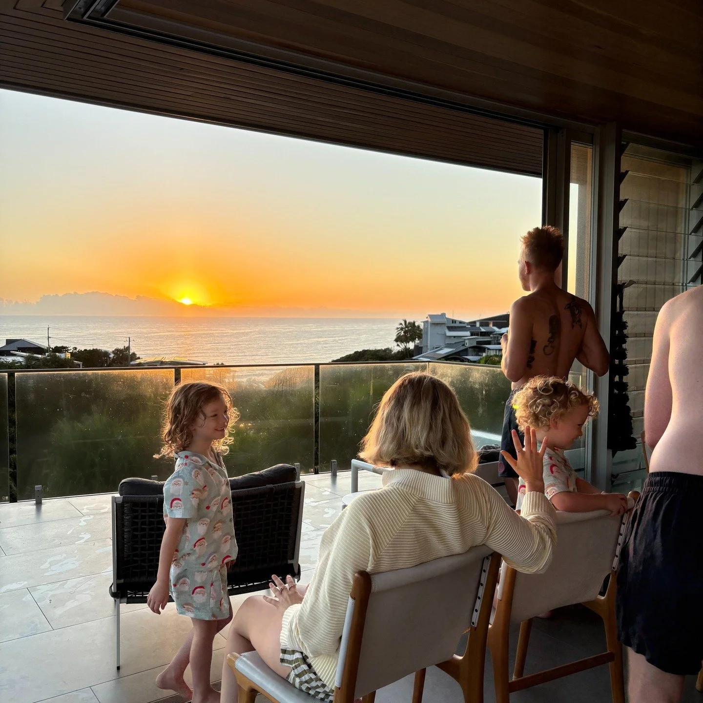 Christmas, but a little different this year.

Not our usual family lunch at home, but an extended family beach getaway instead.

Early mornings with sunrise and coffee. 
Time on the beach and swims in the ocean. 
Shared meals, games, puzzles and chri