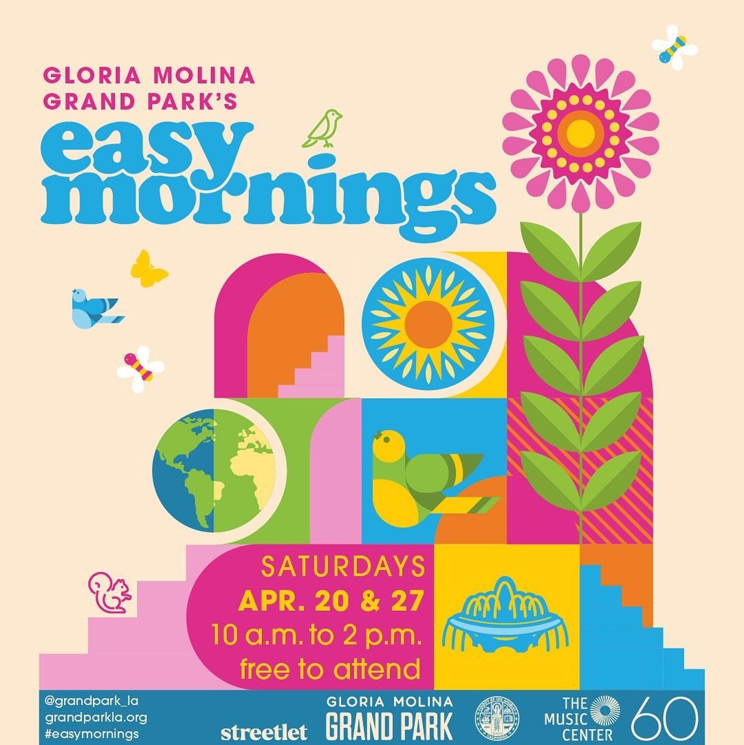 Are you ready for outdoor fun, L.A.? Join me on APR 20 &amp; 27 for Gloria Molina Grand Park's Easy Mornings!! 🌞🎶 Celebrate #parklife and green living with FREE Workshops and performances for the whole family. Let&rsquo;s celebrate community and ou
