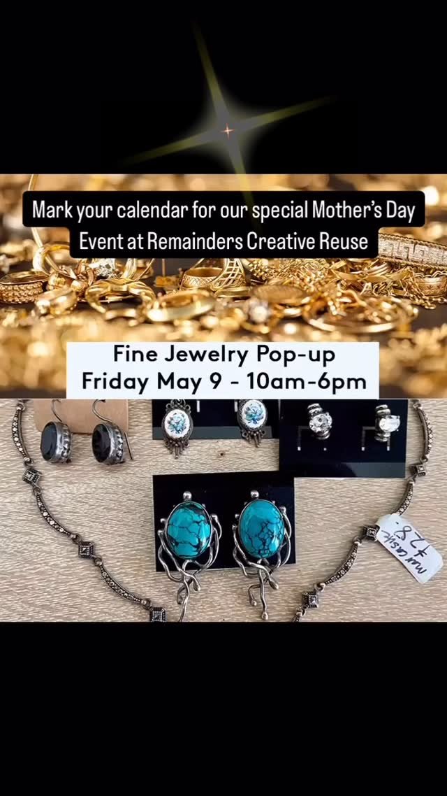 Come in today (Friday) for a truly incredible sale. Gold and silver jewelry sold by value in weight. Lots of beautiful things for moms ♥️
