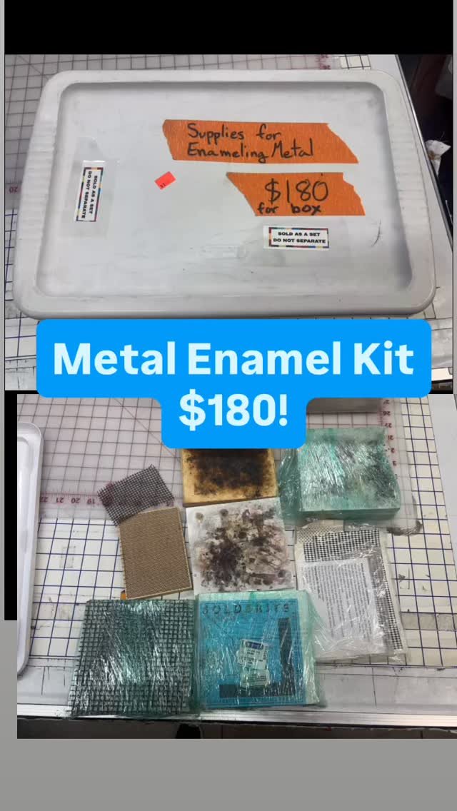 We don’t just have fine art supplies, we have a complete metal enameling kit available for $180. It comes with tools, over a dozen colored powders, and a full set of copper plates. 🛠️🎨 Come check it out yourself! #thrift #metalenameling #crea