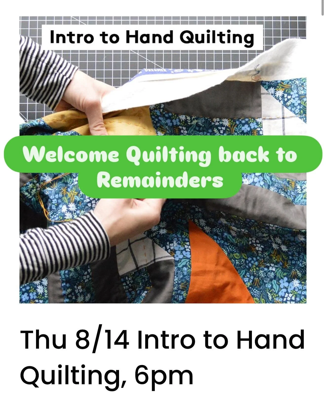 Join @shaadeemae for TWO new Quilting classes upstairs in The Creative Space!
Sign up on the website or in the link in bio