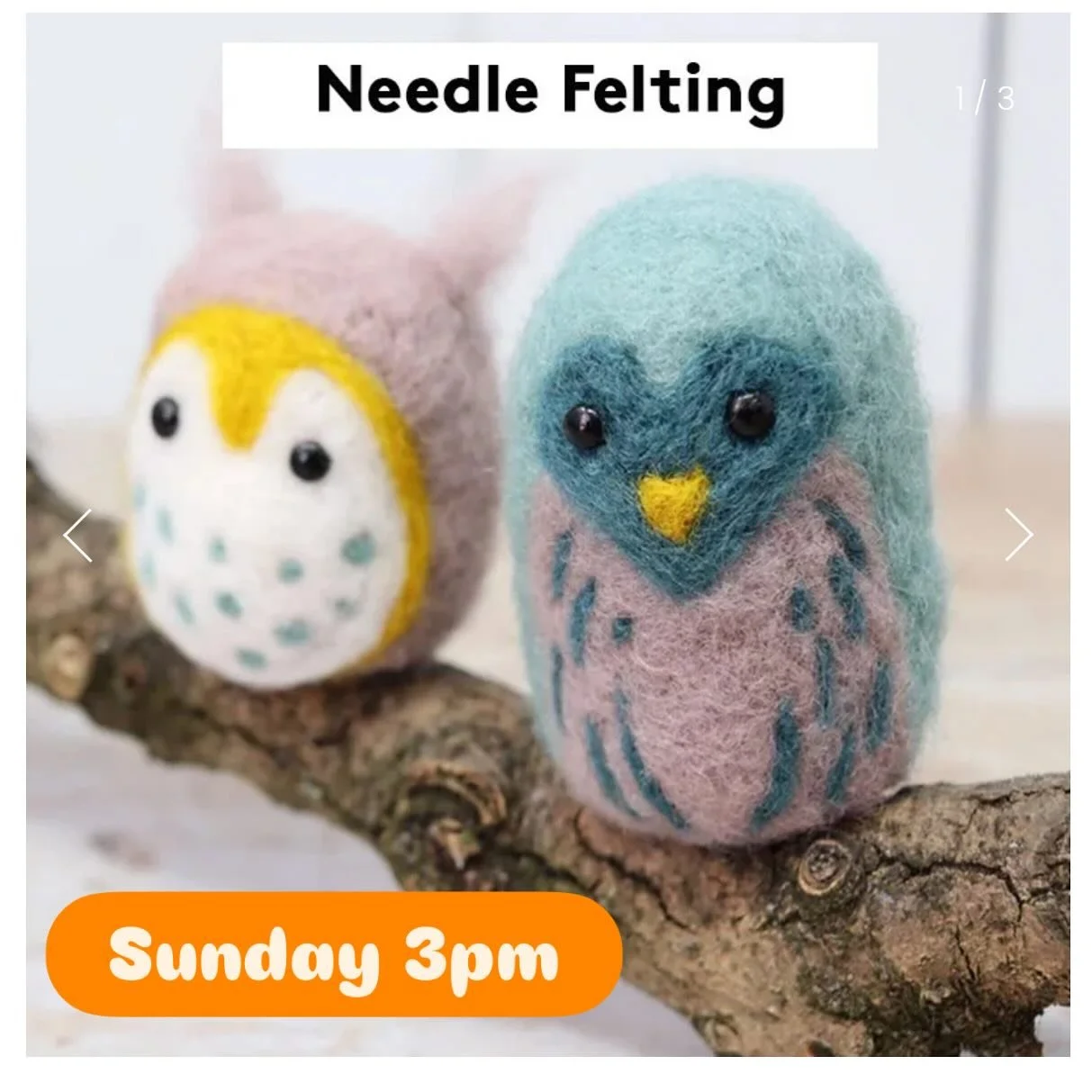 Join @therovingmushroom for a needle jabbing good time!
9/21 3pm, Needle Felting with Kiki