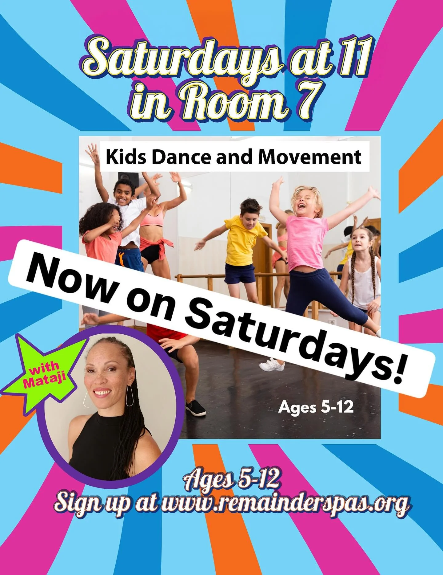 Kids Dance and Movement has mooooved to Saturdays at 11am in Room 7. 

Bring the kids and join @matajionline for some fun!
