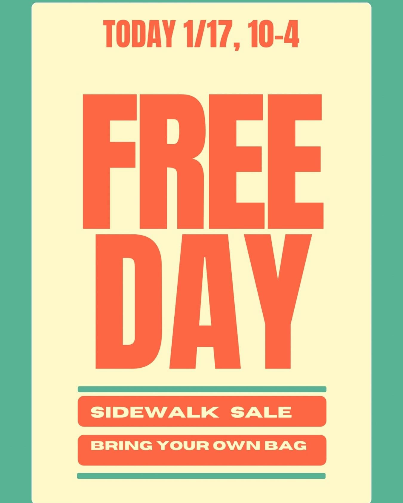 Every few months we need to make some room in donations and in the store. You get to benefit with our Free Day Event happening TODAY!