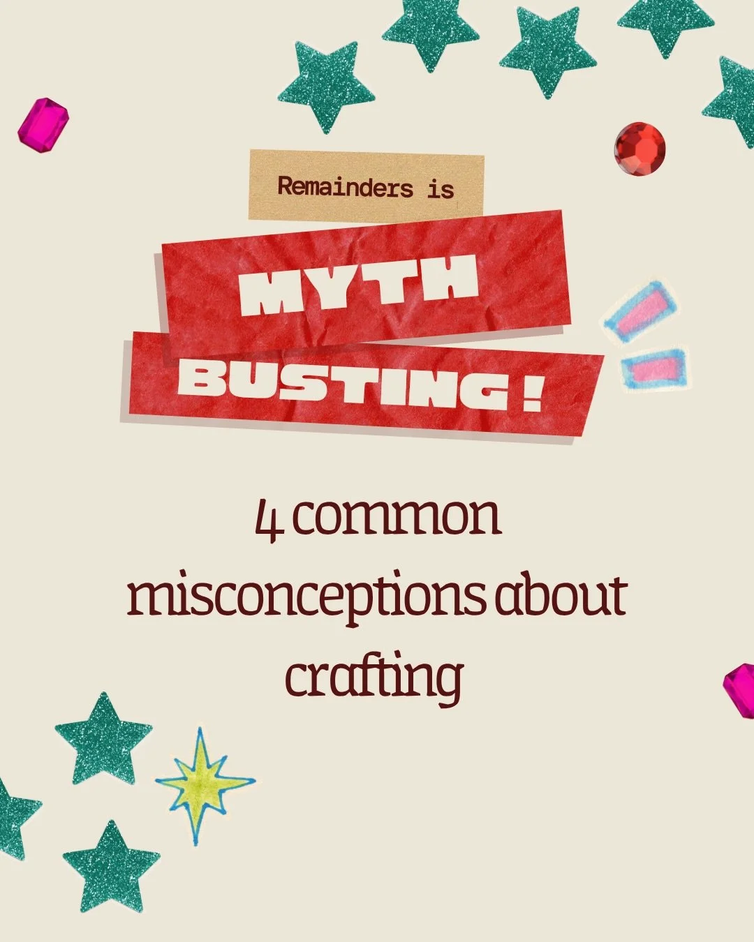 Some gentle myth-busting from your favorite neighborhood creative reuse center. Everyone can (and should have access to) craft 💖 
(Sooo treat yourself to some crafting time soon, ok? U deserve it :) 
&bull;
&bull;&bull;
&bull;&bull;&bull;
&bull;&bul