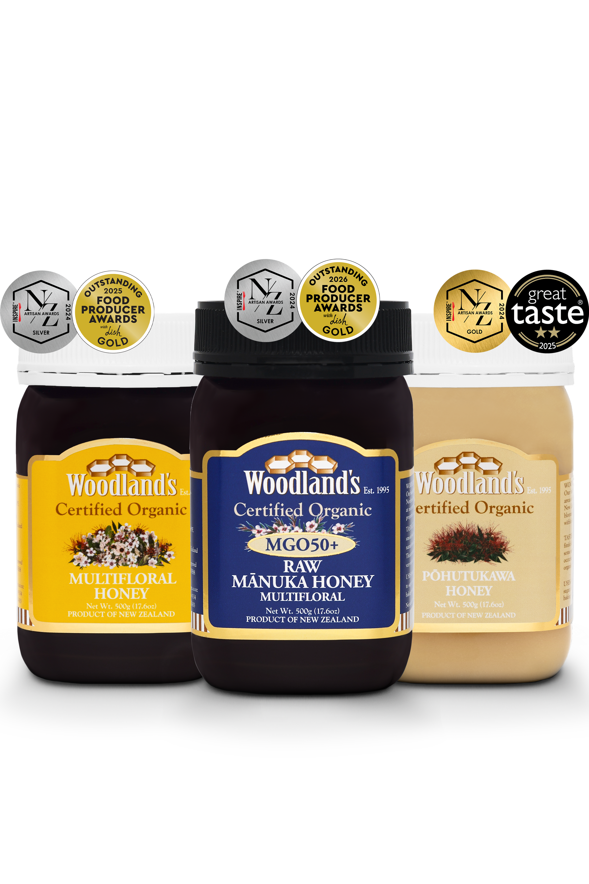 Organic Gourmet Honey Bundle (3 x 500g)