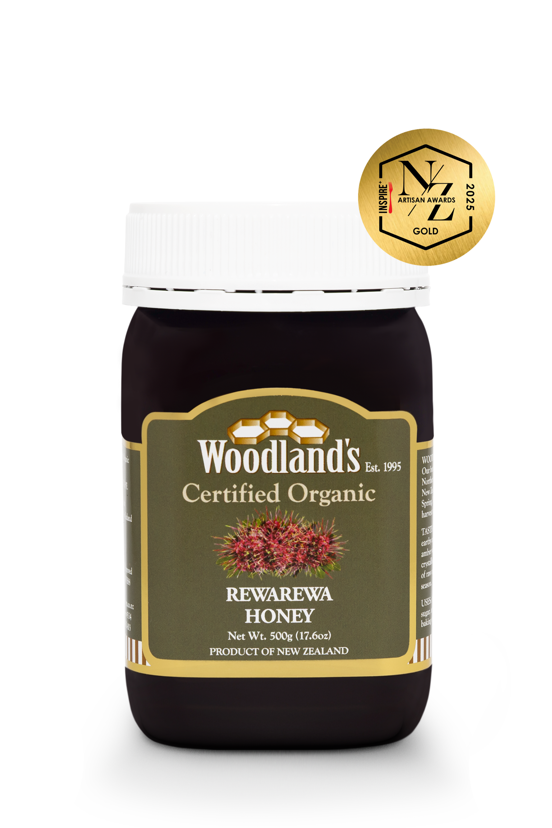 Organic Rewarewa Honey (500g)