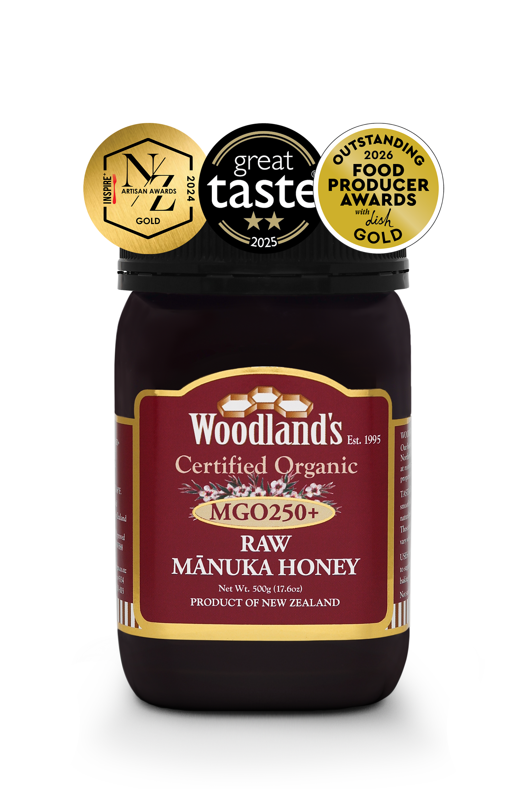 MGO250+ Organic Raw Mānuka Honey (500g)
