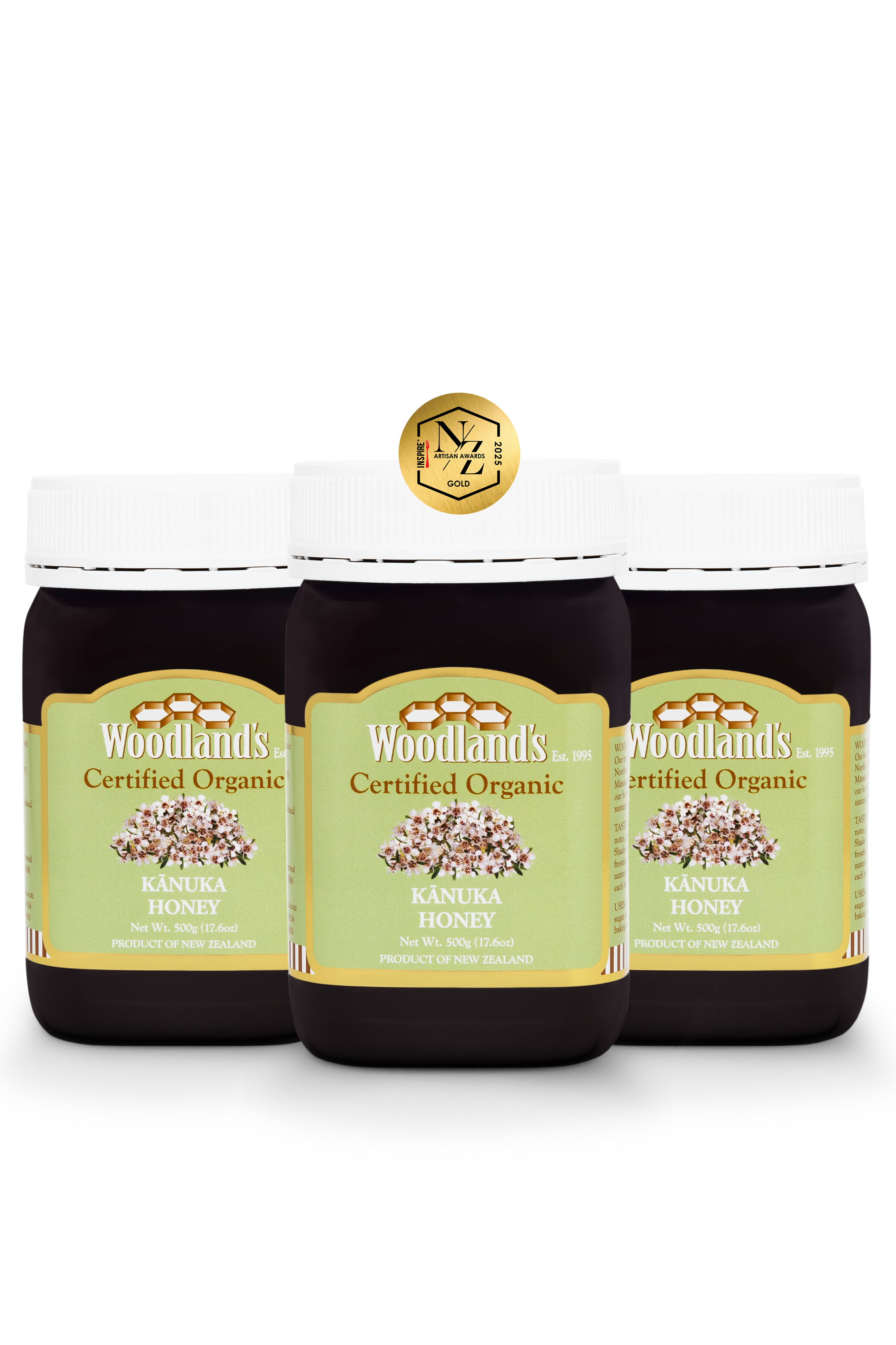 Organic Kānuka Honey Bundle (3 x 500g)