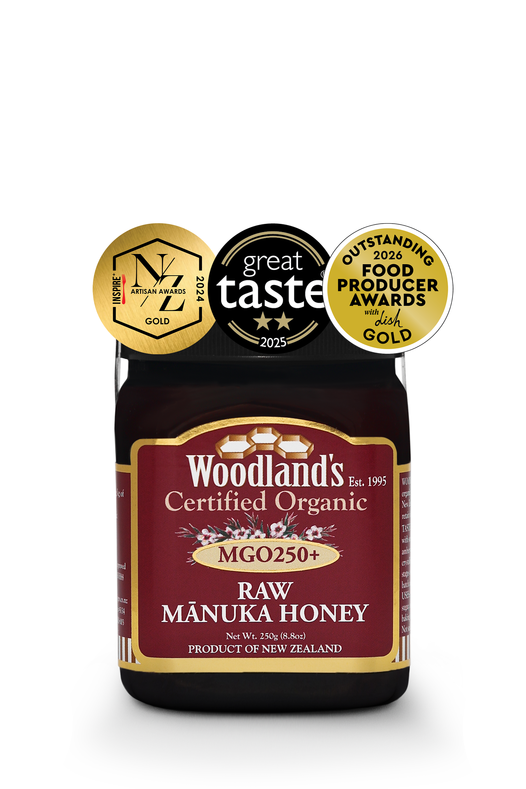 MGO250+ Organic Raw Mānuka Honey (250g)