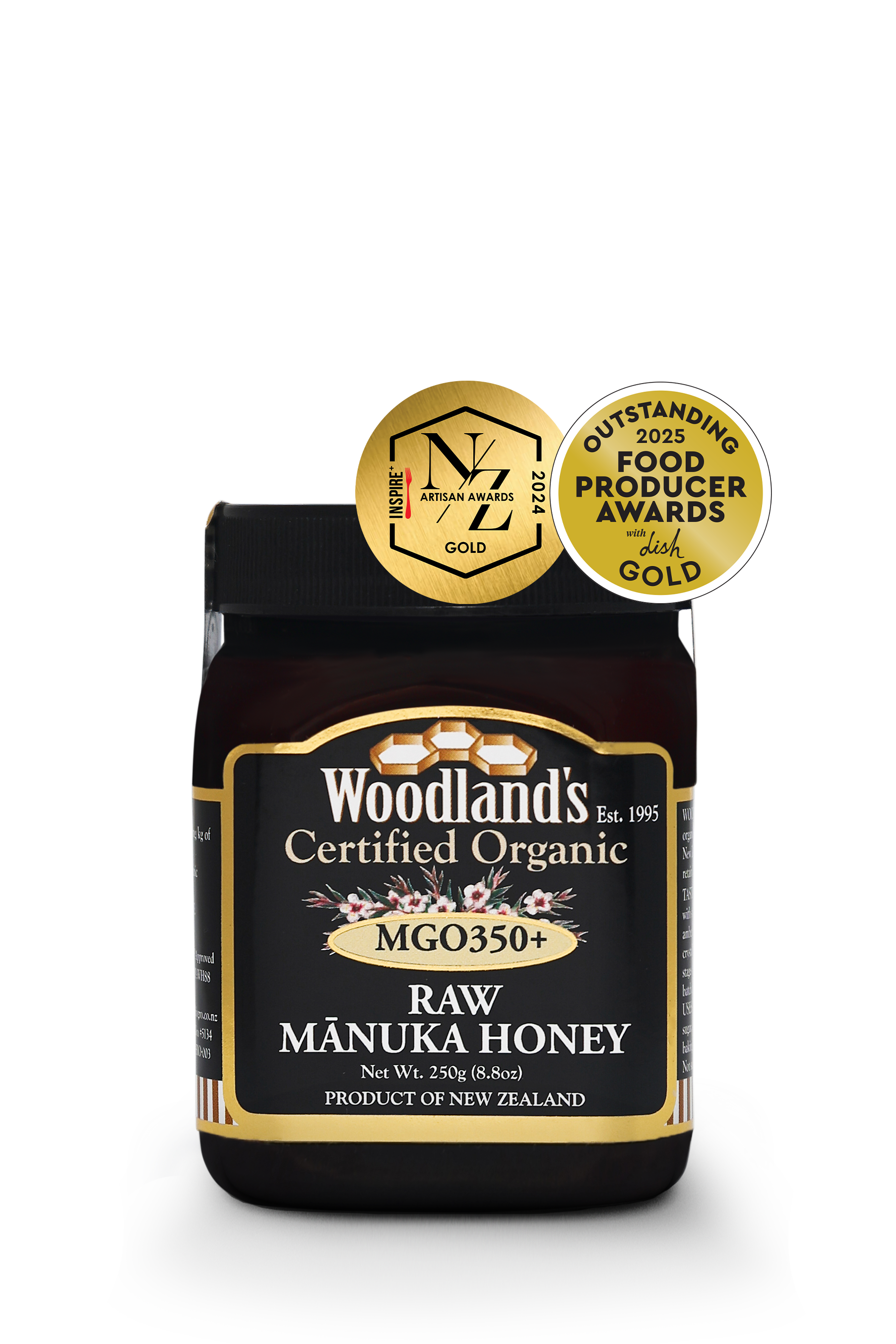 MGO350+ Organic Raw Mānuka Honey (250g)
