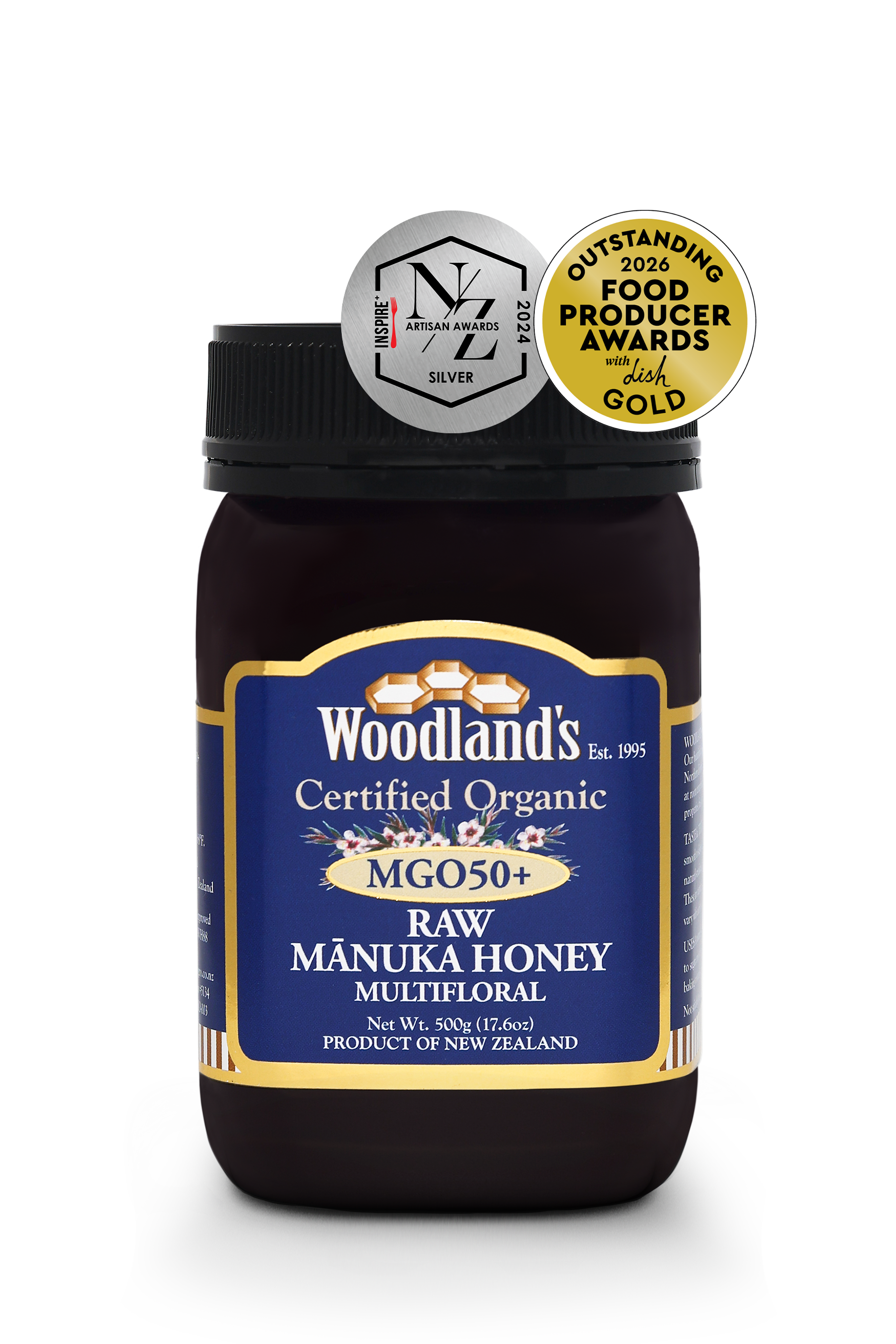 MGO50+ Organic Raw Mānuka Multifloral Honey (500g)