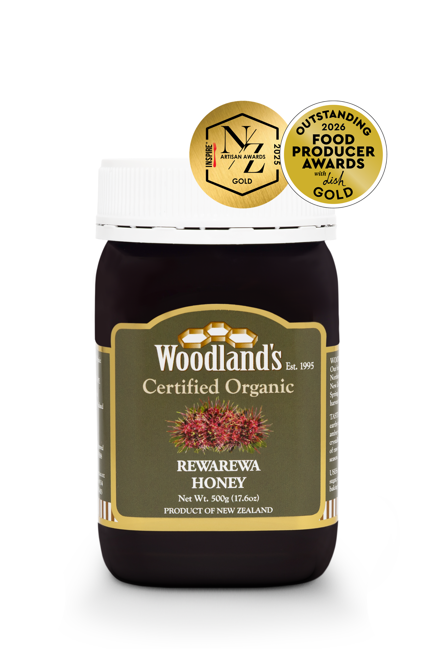 Organic Rewarewa Honey (500g)