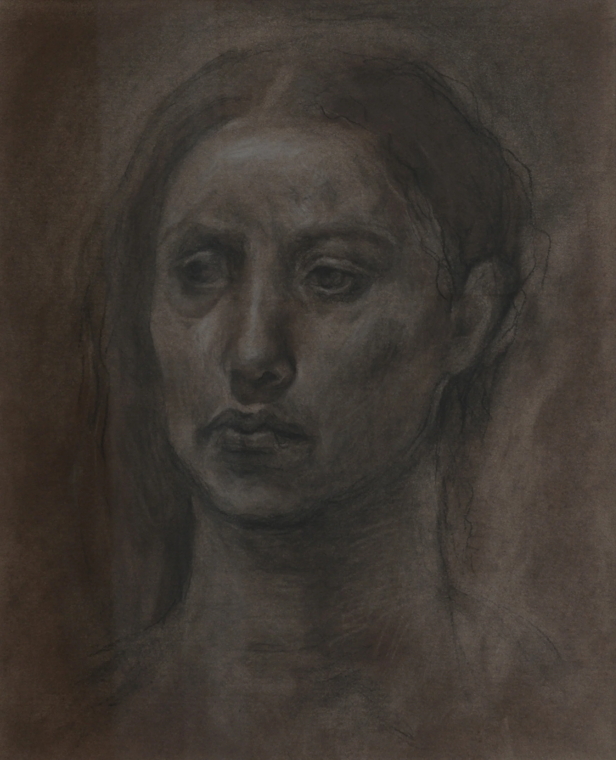 " Portrait of woman"  charcoal drawing  26x33cm