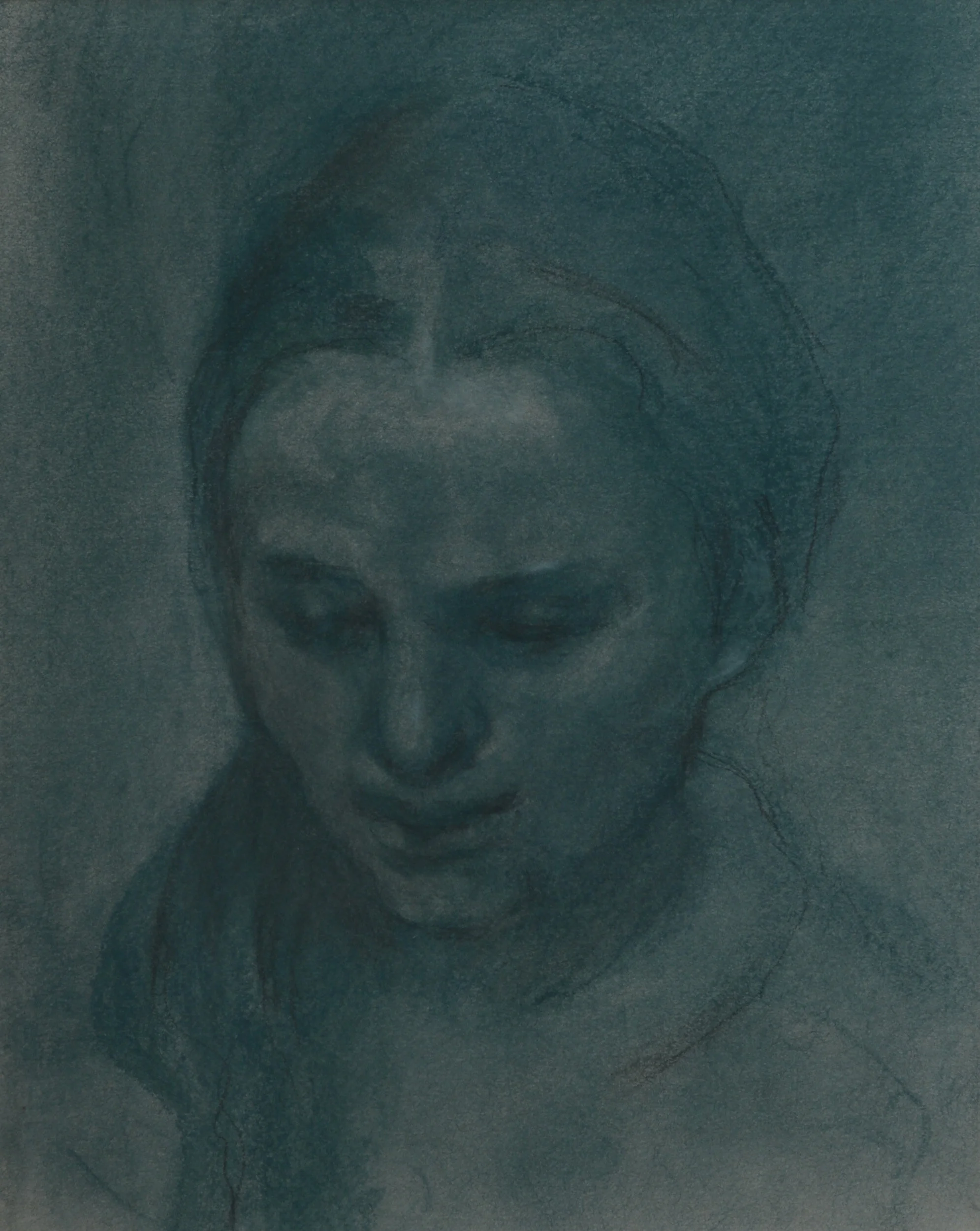 "Portrait of woman"  charcoal drawing 23x28cm