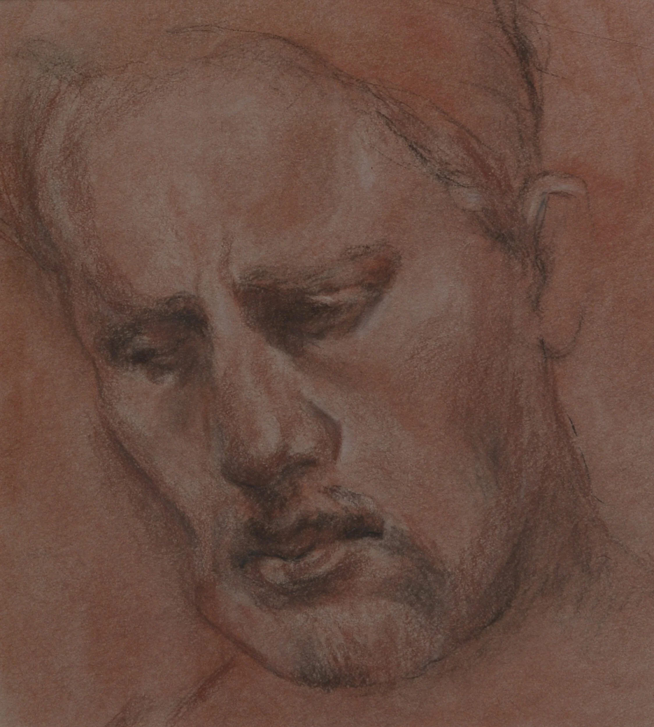 "Portrait of man"  charcoal drawing 19,5x23cm