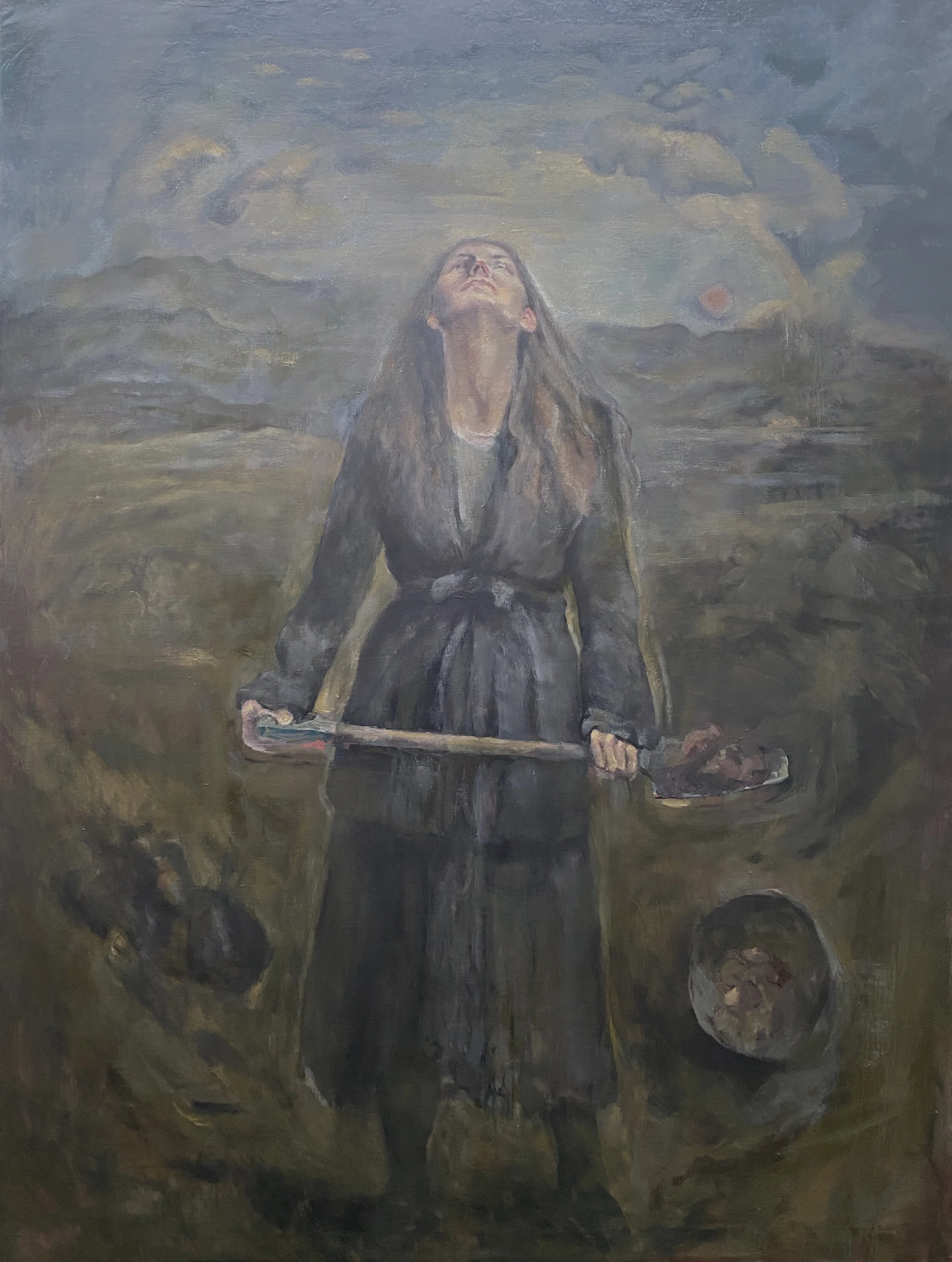 "Steinrøys, steinrøys svelt ihjel" oil on canvas 120x160