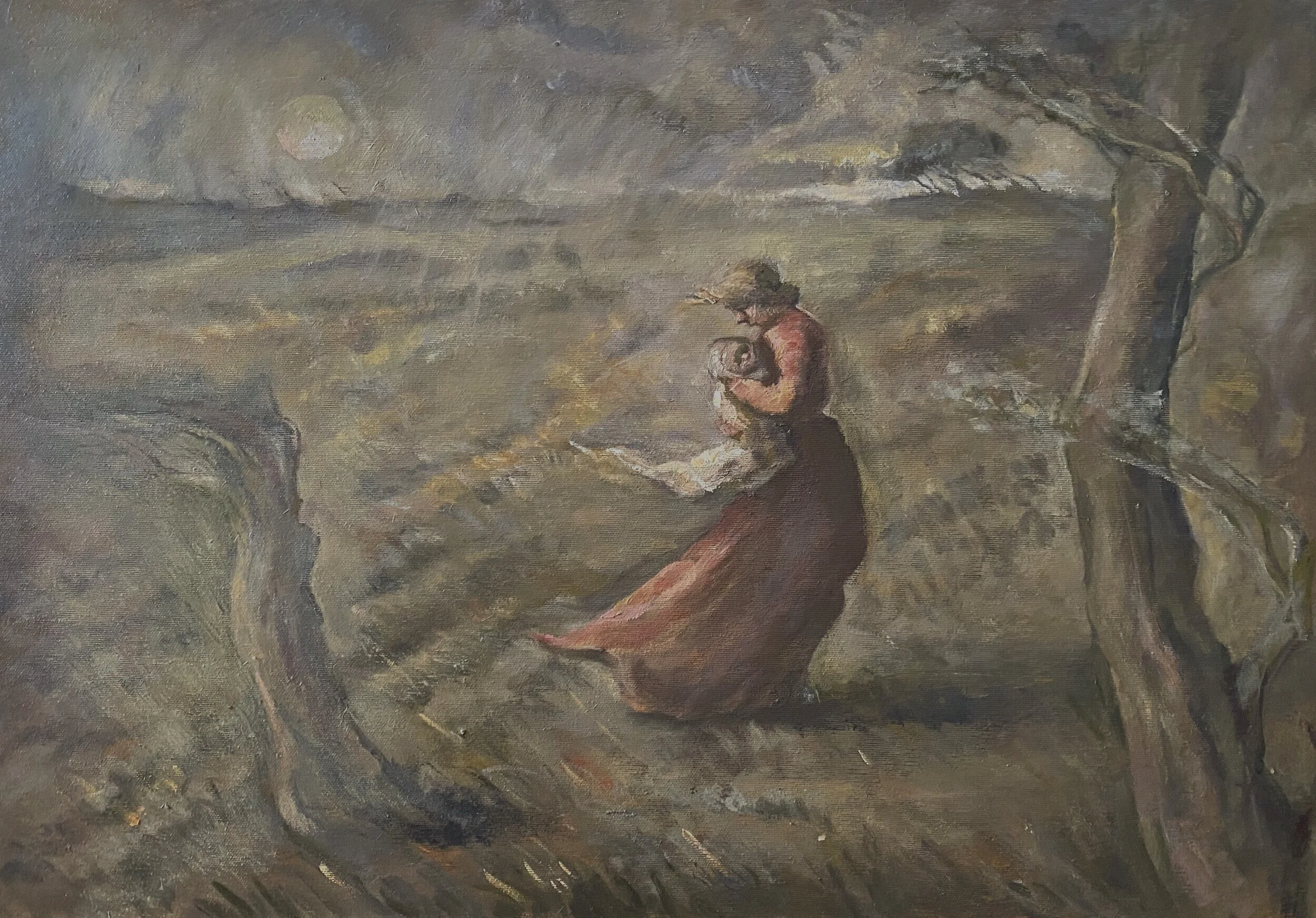 "Woman with child"  oil on canvas  70x48cm