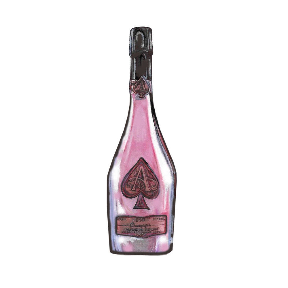 Ace of Spades Rose Champagne Art Print