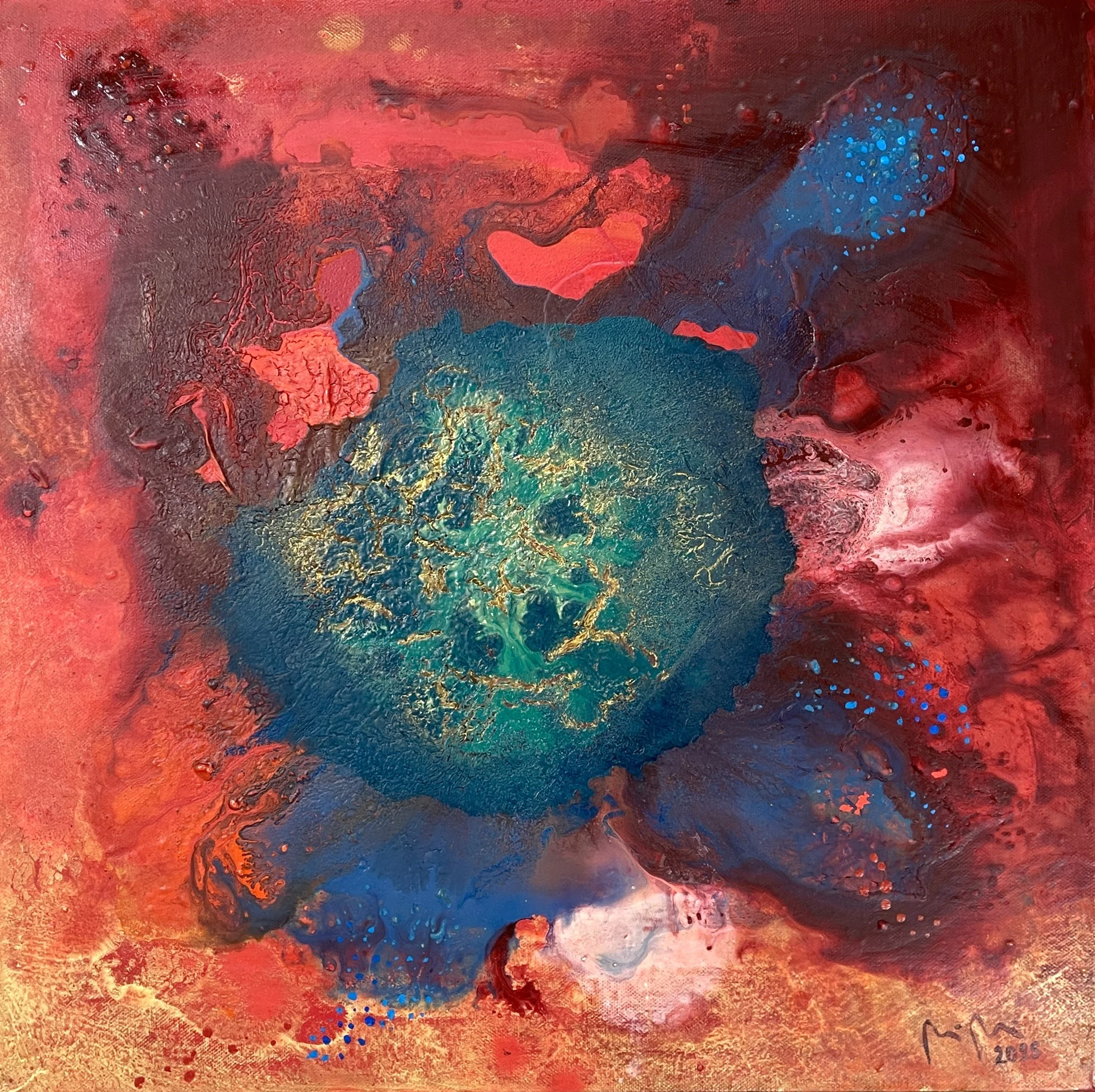 Kultaisia suonia / Golden veins, 2025, 50 x 50 cm