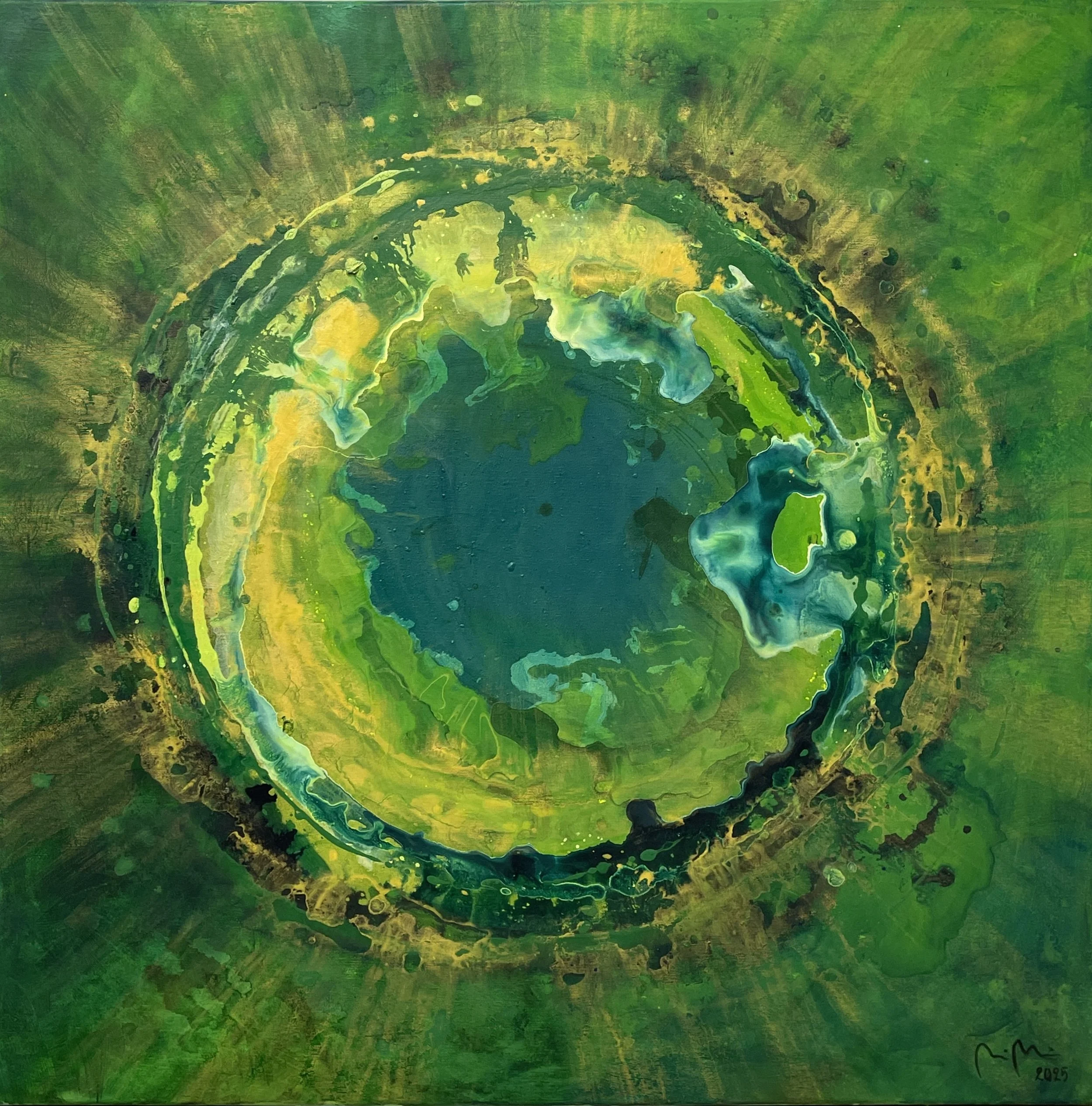 Tuhatvuotinen valo / The millennial light, 2025, 100 x 100 cm