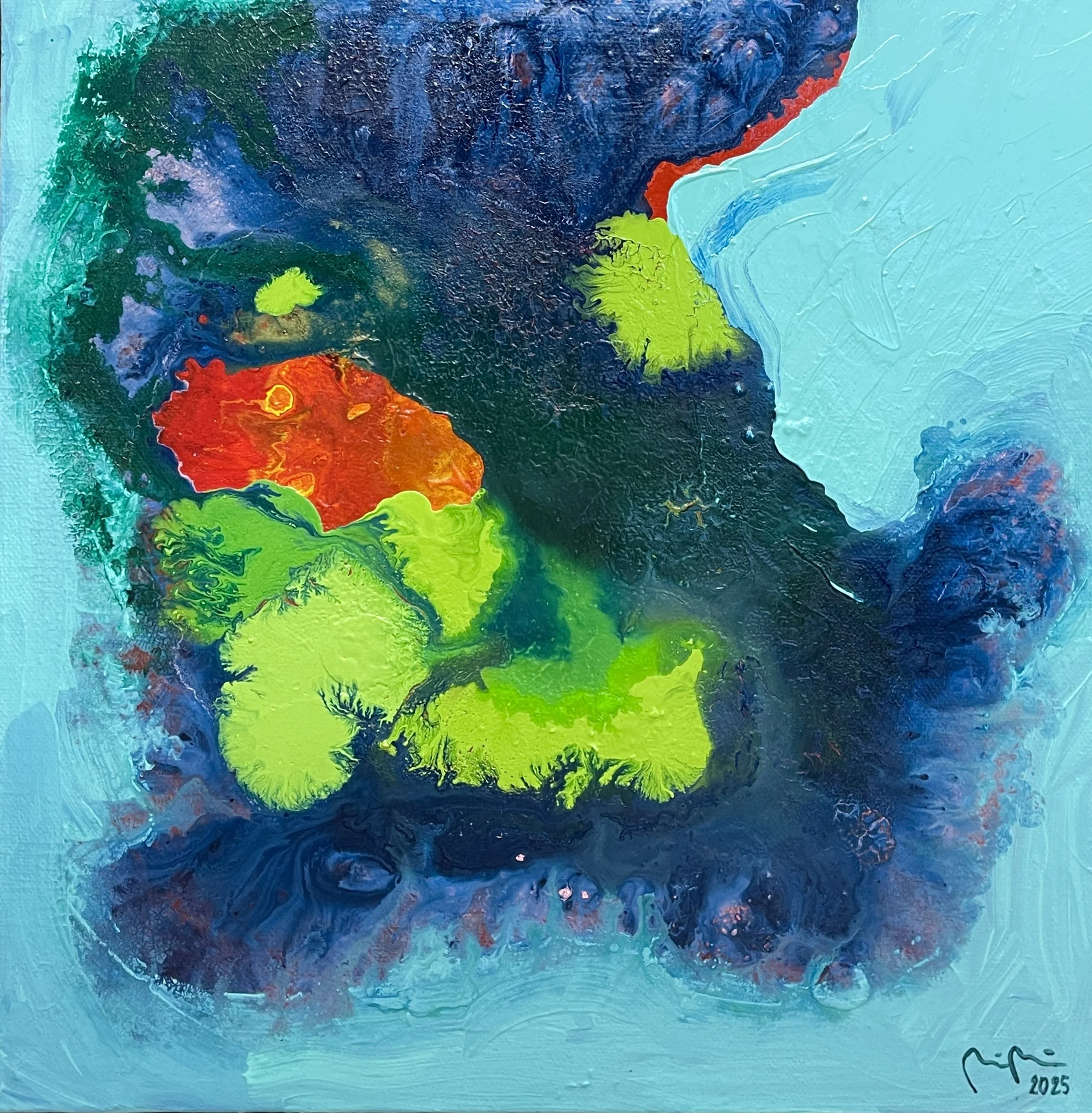 Levien ihmeellisyydestä / About the wonderfulness of the Algae, 2025, 60 x 60 cm