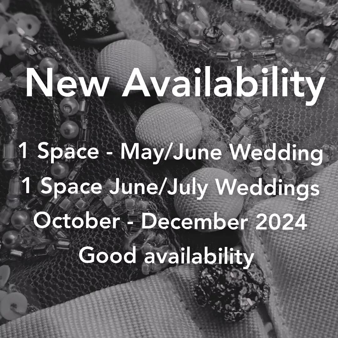 I have had a couple of cancellations so I have a some last minute availability. If you would like to get booked it for either of these spaces drop me an email at info@thelaureltree.co.uk.

#bridalseamstress #weddingdressalterations #alterations #2024