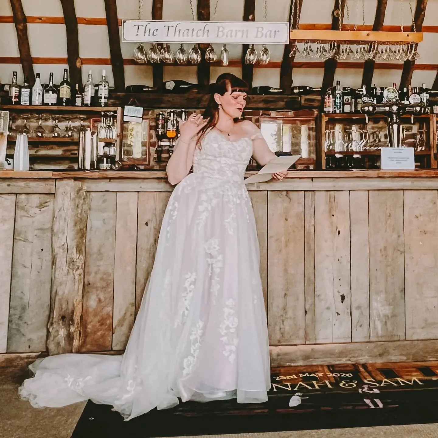 From the fitting room to the aisle. 🧵✨
I loved working on Hannah&rsquo;s gown to get that seamless, custom fit. Every stitch and adjustment is worth it to see the final look come together so beautifully!

#bridalseamstress❤️ #BridalAlterations #wedd