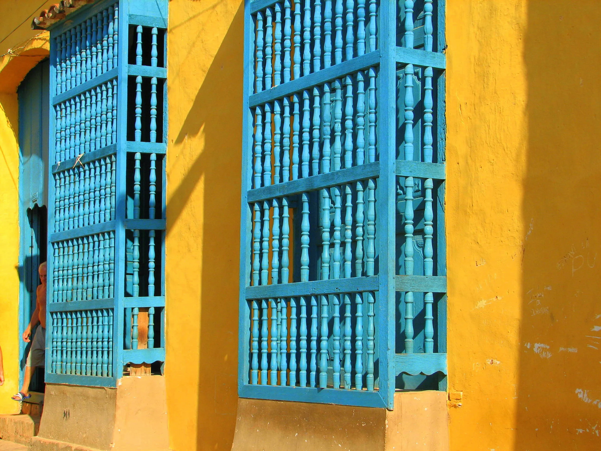 Coloured windows Trinidad Cuba