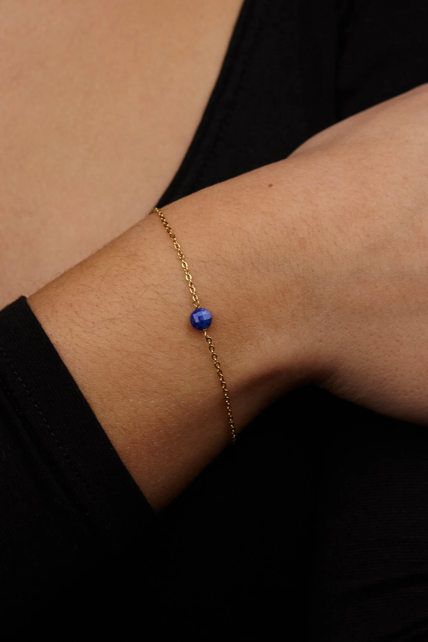 Bracelet chaîne - Pierre en Lapis-Lazuli