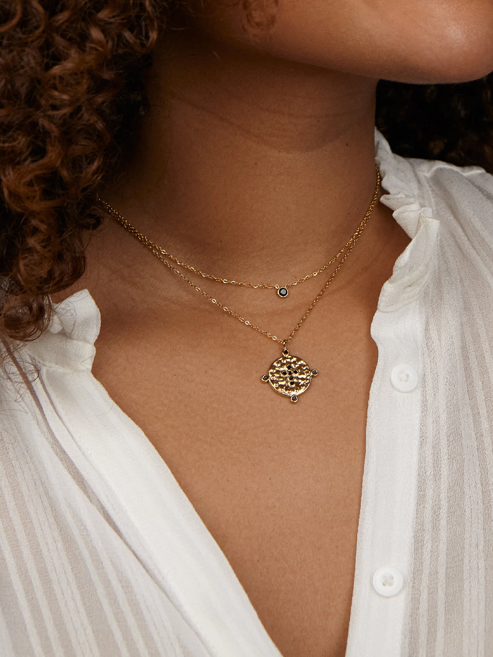 Bijoux - Petite pierre zircon collier sur chaine