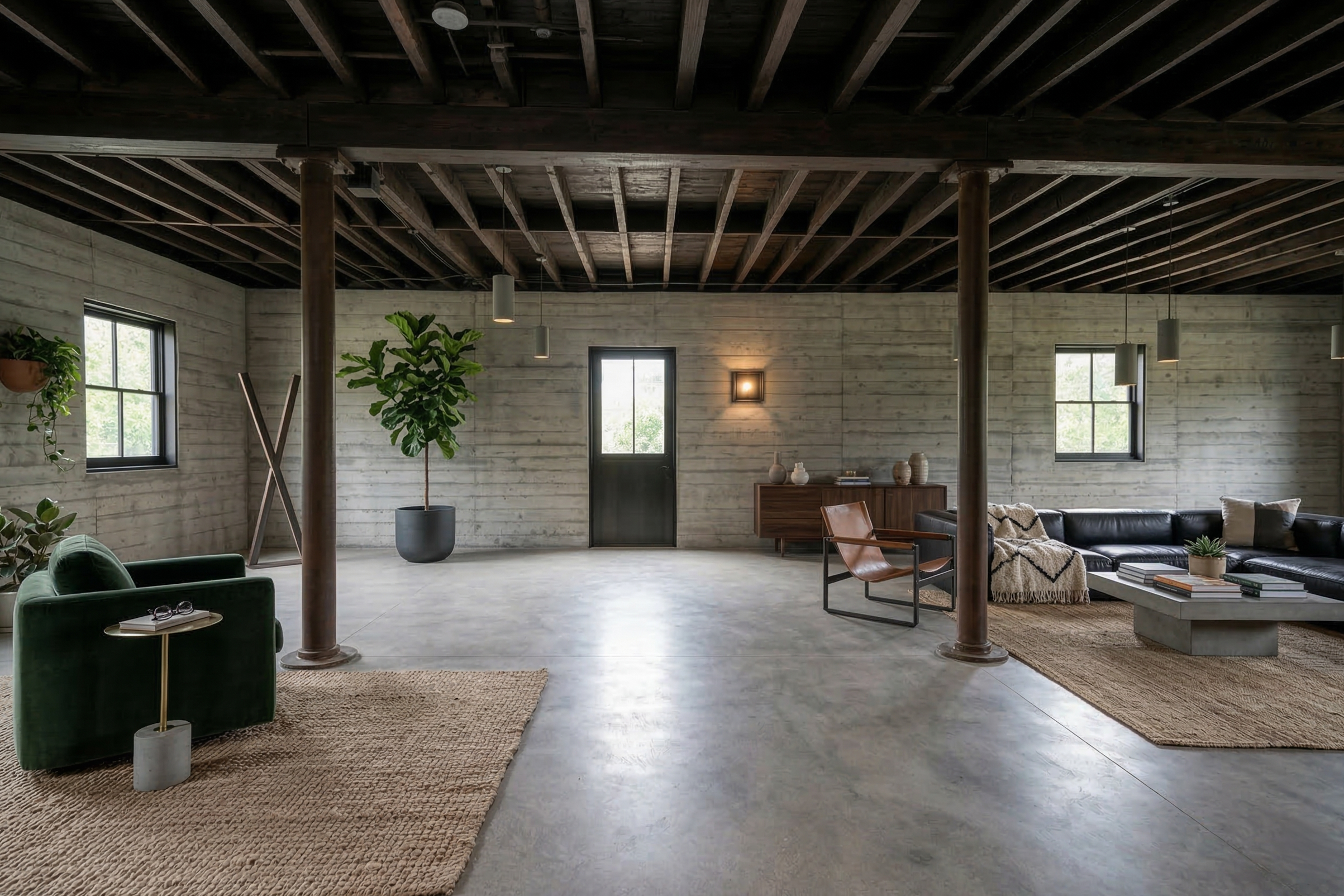 The space has now been reimagined using the Minimalist Brutal concept. 