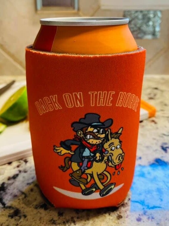 Back on the Horse Koozie Can Cooler Americana Country Virginia