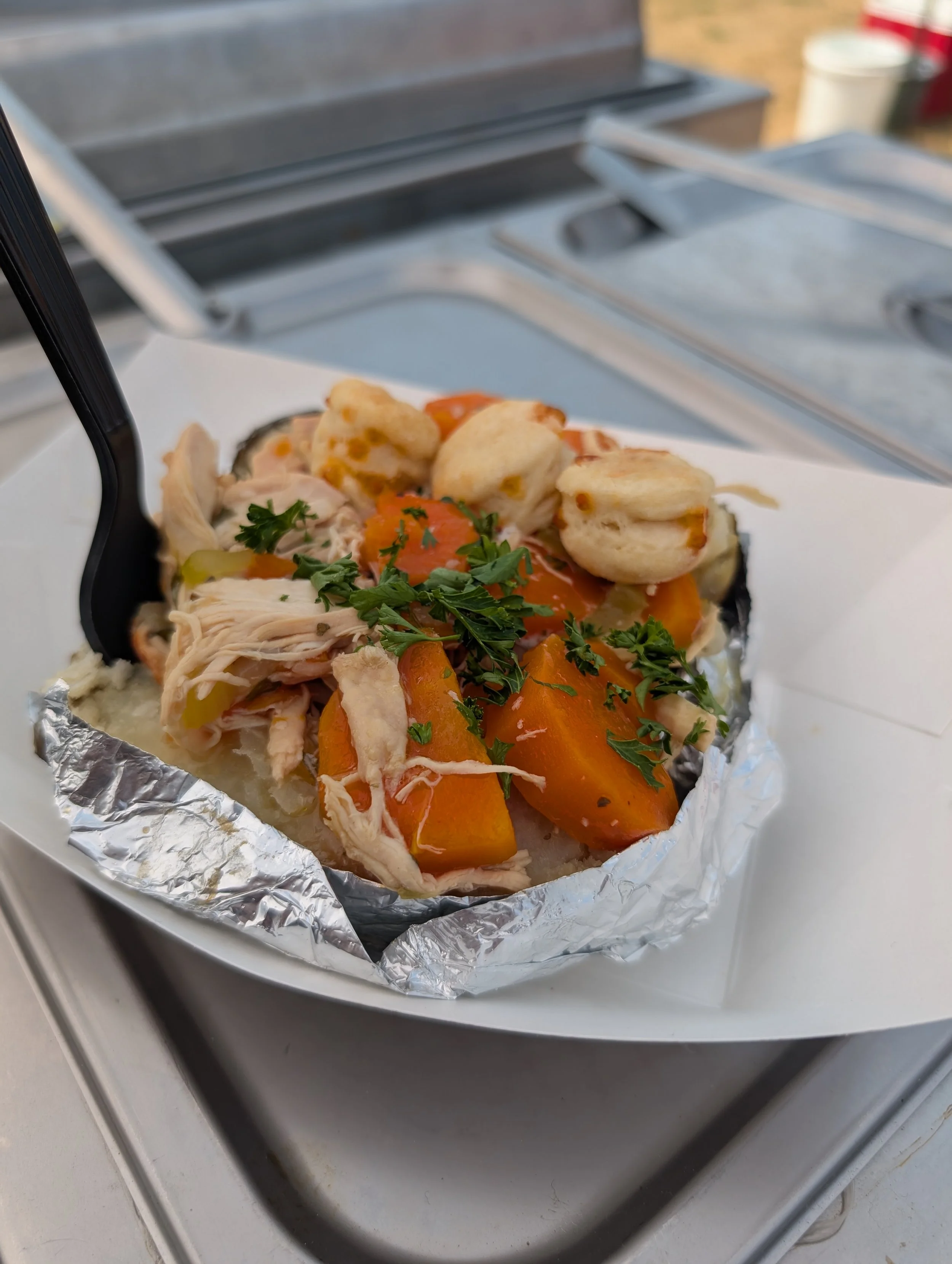 Chicken and Biscuits Potato Fair Food!