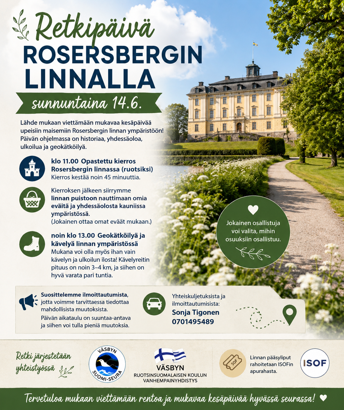 🌿🏰 Retkipäivä Rosersbergin linnalla sunnuntaina 14.6. 🏰🌿