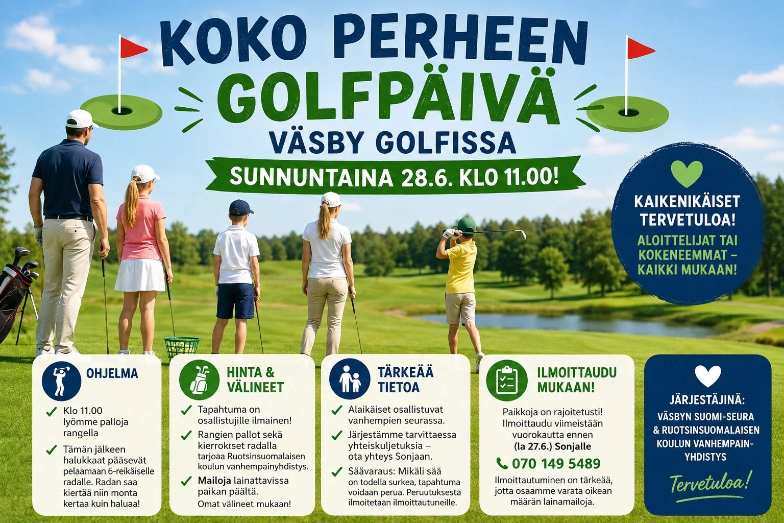 ⛳️ Koko perheen golfpäivä Väsby Golfissa sunnuntaina 28.6. klo 11.00! ⛳️ 