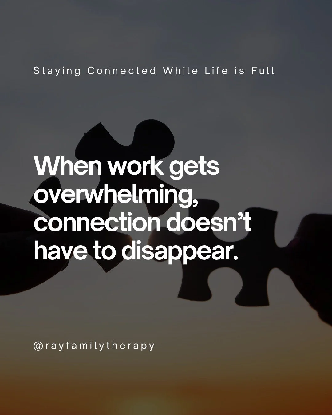 When work gets busy, connection usually fades in small ways before it feels obvious. The good news is that it can also come back in small ways.

📱 (281) 766-3376 | 🌐 rayfamilytherapy.com

#rebeccaray #marriageandfamilytherapist #cypresstxtherapy #r